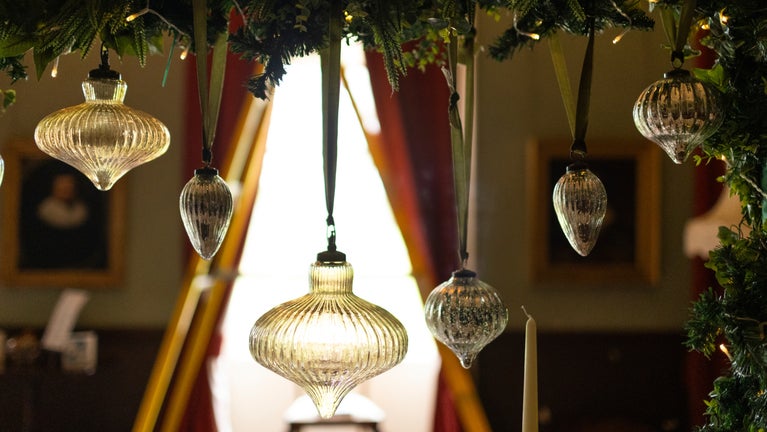 Decorating the house for Christmas